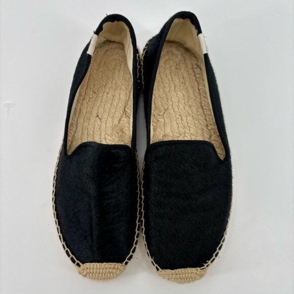 SOLUDOS Black Smoking Espadrille in Calfhair Size 8 - Picture 9 of 13